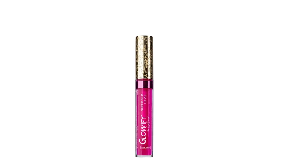 Rose Water Glowify Lip Oil: Sheer Rose-Pink Tint with Silky